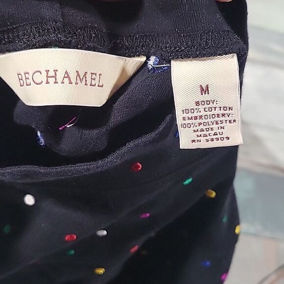 BECHAMEL Black Polka-dot Shirt/Top sz Medium - Picture 4 of 4